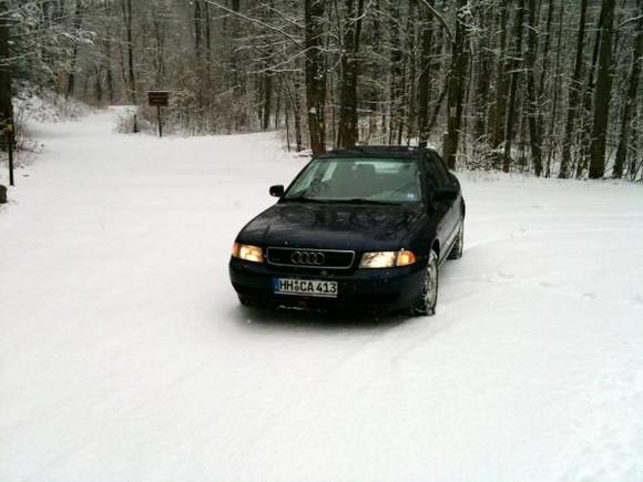 Audi A4 in snow