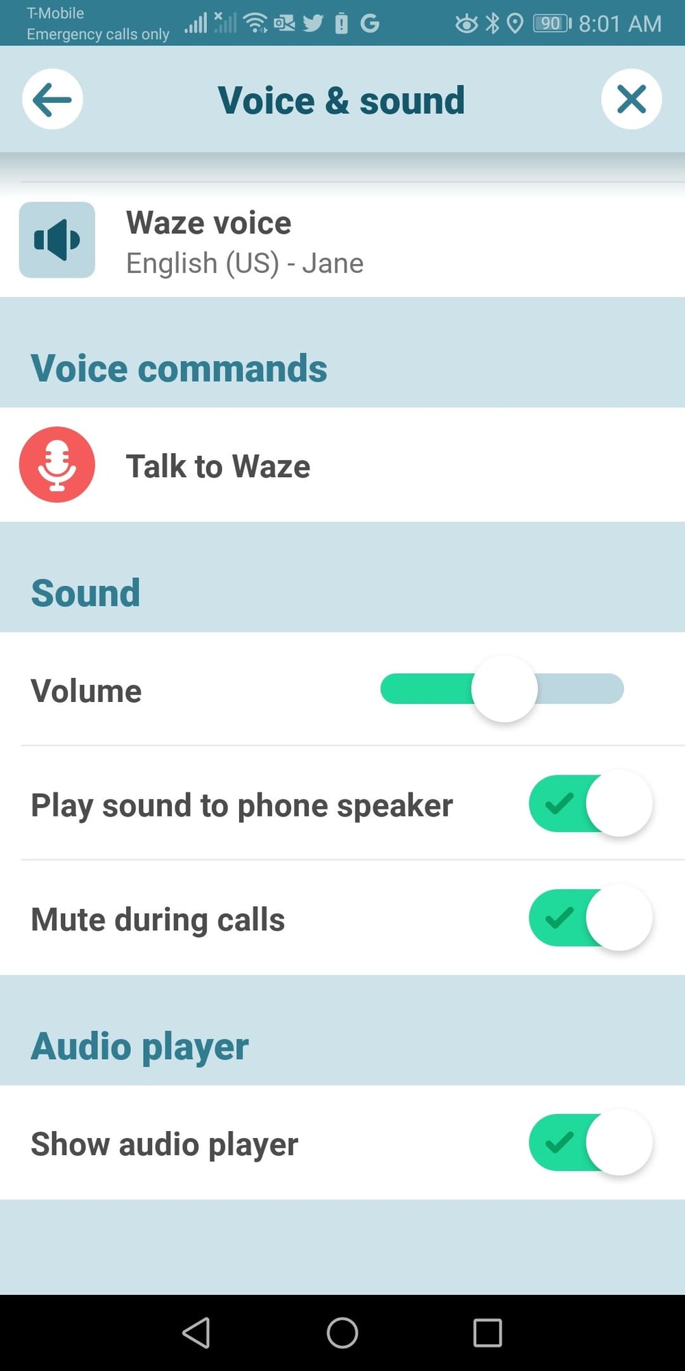 waze play sound to phone speaker