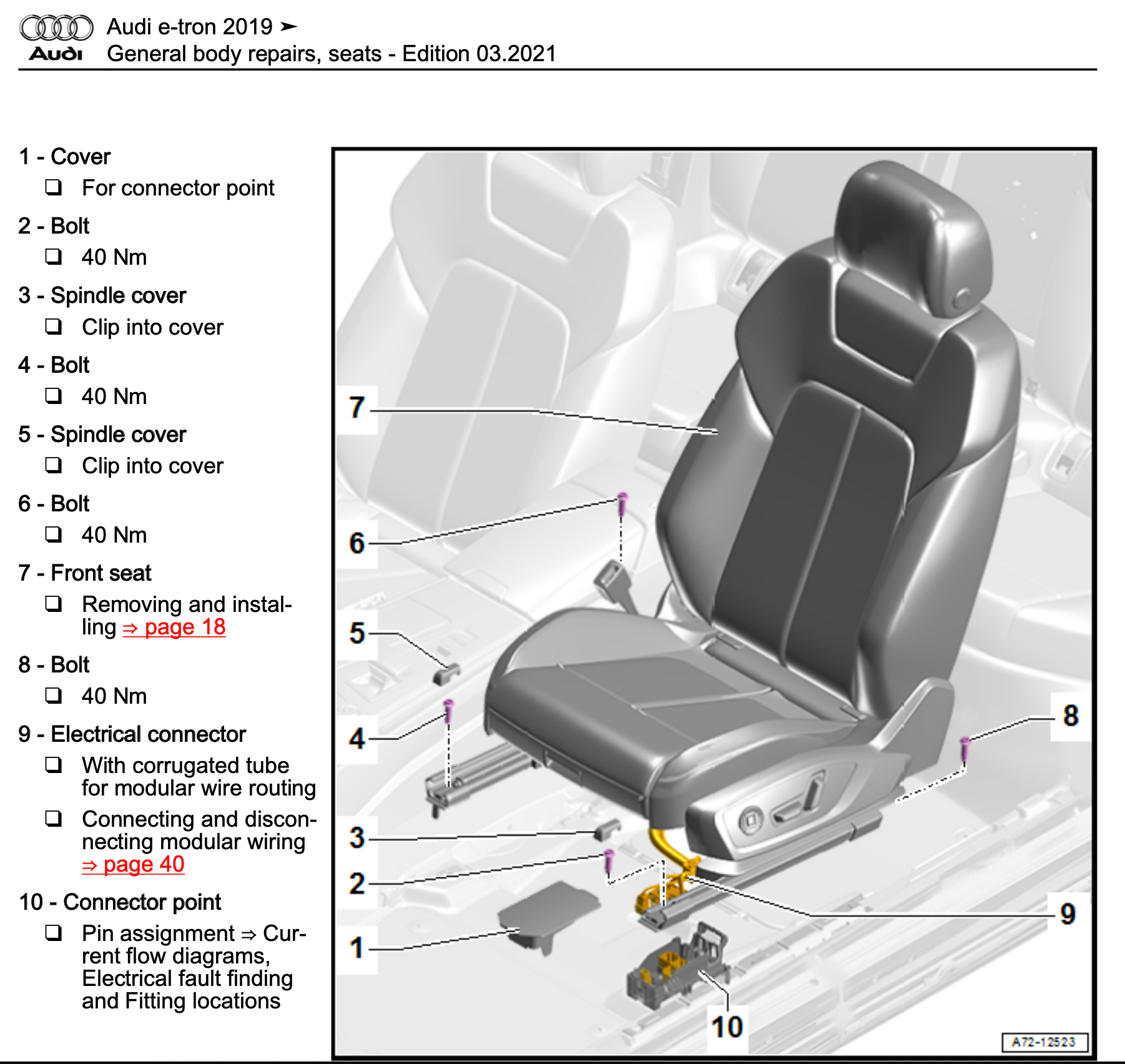 What the torque spec for seat bolts? AudiWorld Forums