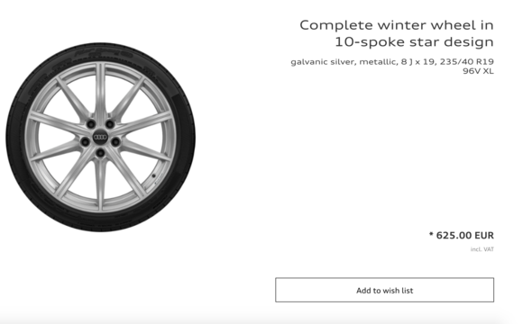 OEM B9 RS5 Coupé Winter wheel option