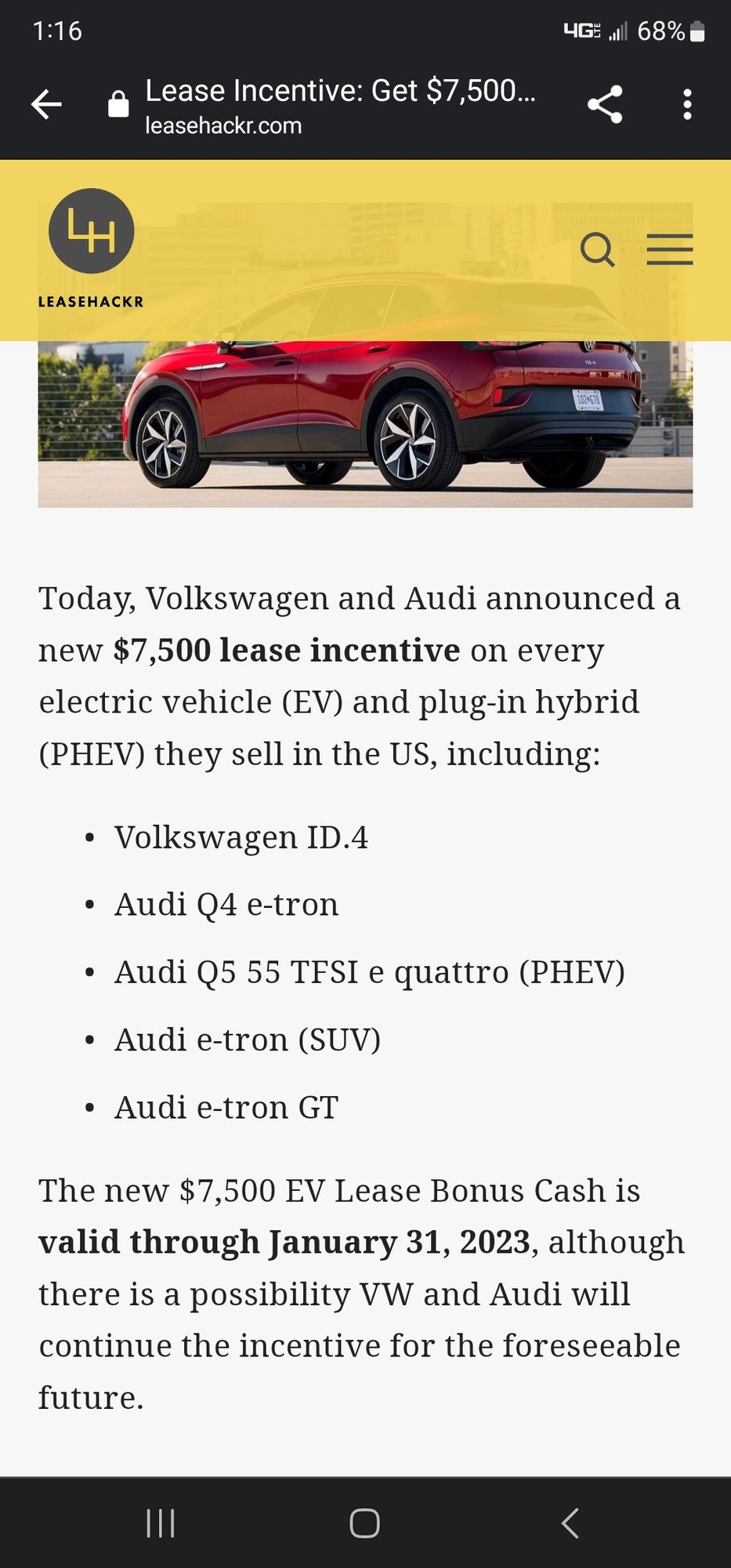 Audi e deals tron leasehackr