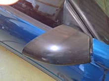 Passenger side mirror before polishing.  You might be able to tell from the passenger side shot that it polished up pretty good.