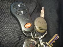Keys. Has one keyless entry remote and three keys.