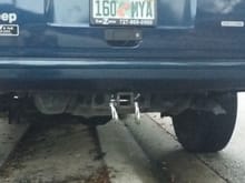 Hidden hitch from a Junk Yard  98XJ installed with new hardeware