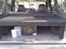 The Bible and the Constitution: two books I will always keep in my Jeep. I also have a sub in the back as well as a custom built raised platform for safety and to boost the sound of the sub.