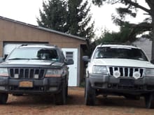 A side by side of my stock one vs my lifted one