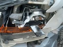 Headlight vs. deer head. No winners.