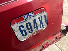 For the record, I hate this modification. I thought it would look cool, somehow. I got an Ohio plate, it says “Wild Ohio,” the number 69...c’mon!

But I hate it. It looks cheezball. And my wife pointed out that it’s prolly illegal, somehow, to display a partial plate, to display a plate that’s not mine. Valid point.