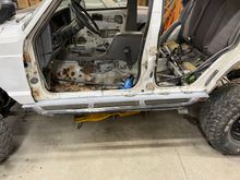 Driver's side rocker tacked in.