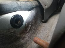 Driver side rear seat mount.