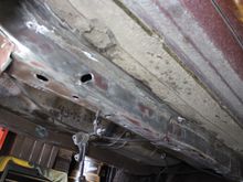 Unibody "frame" rails are prepped for the stiffeners.