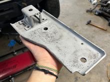 Transmission mount plate and hanger bracket sandblasted 