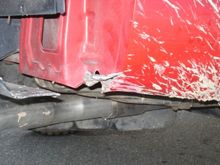 With stock bumper I received a little body damage coming off a rock, so I built my rear bumper with bats underneath to slide off rocks.