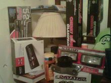 fogs, stereo deck, glasspack, fogs, shackles and spacers