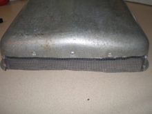 7.)  riveted in some screen (the screen came from the 8" vent that these were covering).  if i were to do this again, i would use some heavier screen, or small expanded aluminum or steel.