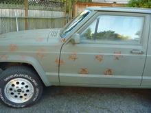 first color on. NOTE: Using a Symmetrical object as a template is difficult, due to the advice given is to rotate the template 1/3 after each spray