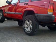 Flex rear....close to 12 inches id say. stock. with both front and rear swaybars connected still :)  pretty good