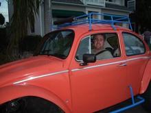 Me in my first car. 65 body on a 68 IRS chasis with full roll cage and 1776 motor with dual weber 40 carbs and beard racing seats.
