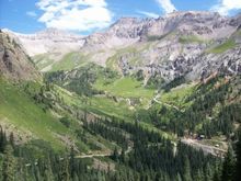 View to the west north west on shelf road in Governor Basin Rd. at apx. 11,200'