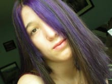 when i have purple hair. man i miss it had it for two weeks and i got a job at vickys and had to redye my hair to normal *sigh*