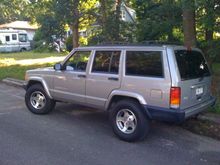 so bent my stock steelies and could not afford real New rims, so I picked up a set of 16" grand cherokee rims with tires for $150 with tires.