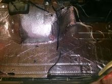 Sound deadening laid down on floor