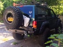 JCRoffroad rear bumper and tire carrier.