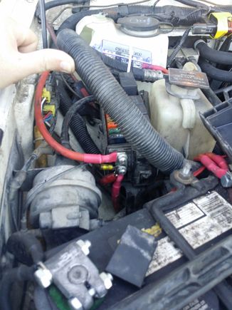Battery hot to PDC. Hot leg from PDC to fused lead to alternator.