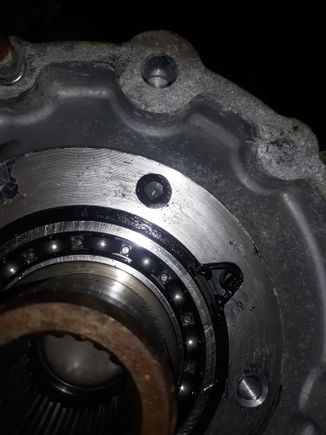 Silicone sealer blocking oil feed hole #1