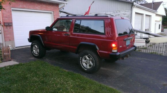 Putting her back together, bumper- ettes off 96 and have new rear wheel trim. Took a couple of tries to get it right, putting them on when I get some time