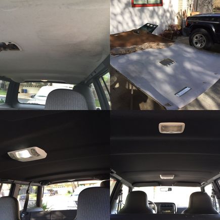 Black flat knit headliner installed.