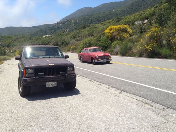 This guy in an old Volvo flew by me continued up the steep hill like a bat outa hell! Major respect to that guy.