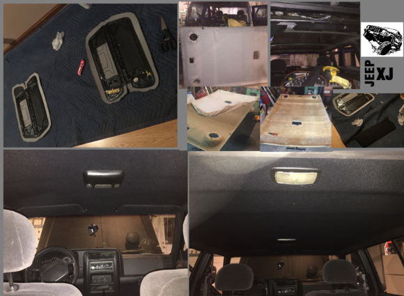 New headliner, visors, and Grand Cherokee bucket seats installed.