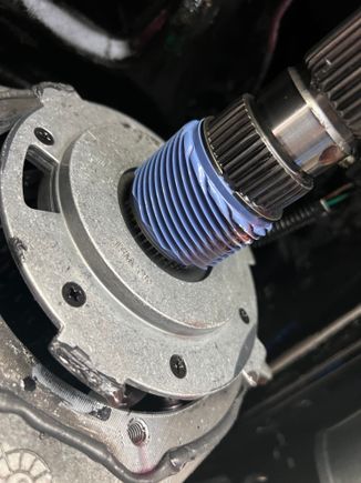 Here the damage to the ring gear is a little more visible. The teeth are worn on the end, just enough for the speedometer gear teeth to become misaligned. 