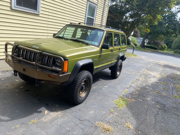 96 with stock 15x7 wheels + 1.25 spacers and 30x9x15 tires