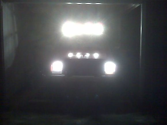 after wiring them up, two on bumper are remote controled and the batt in it is dead so cant turn them on yet.
