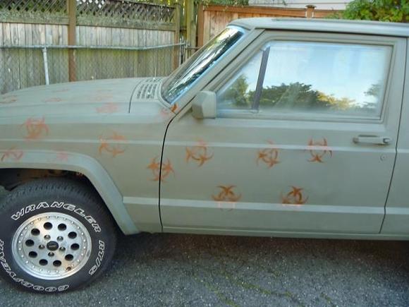 first color on. NOTE: Using a Symmetrical object as a template is difficult, due to the advice given is to rotate the template 1/3 after each spray