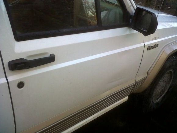 Cleaned up passenger door