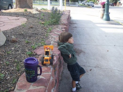 Jayce, (aka) monkey boy was ready every morning to hit the trails, so i would coffee up and wait outside with him for my wife.