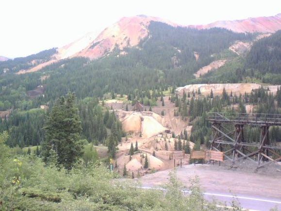 Elevated ore rails at Idarado Mine, Red Mountain #3 top center