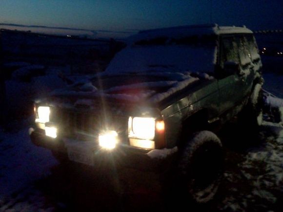 snow at night