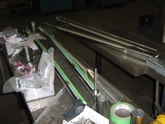 Marking the front and rear crossovers to accept the rack base bars and side tubes.