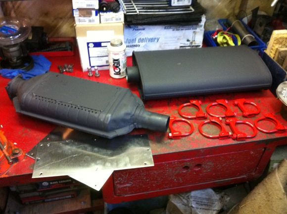 HiFlow cat and muffler well prepared, Hi heat paint all muffler seams