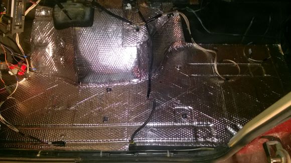 Sound deadening laid down on floor