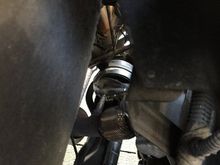 From the top passenger side you can see the rear transmission mount 