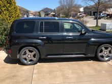 The HHR is sitting much better in the rear , more level and no harsh ride or bottoming out! 
The bump stops for the FE5 springs have a different part number and are a bit shorter then the FE3 ones. 