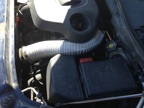 I sold that air box and went back to this double cold air source set up with a drop in K&N replacement filter. 
Still the same miles per gallon, no real HP gains . 