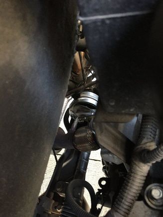 From the top passenger side you can see the rear transmission mount 