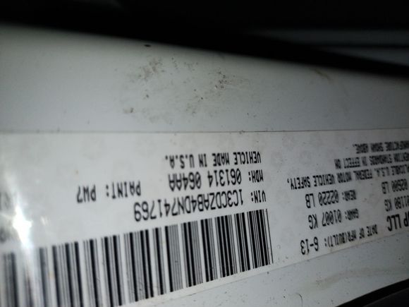 Vin of customers car