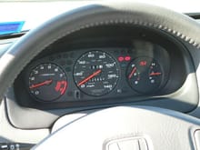 Instrument panel.  Engine was running.  Mileage shown is as of 1-30-2011 (date I took photo).